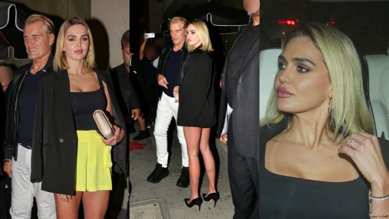 Dolph Lundgren opuszcza restaurację z młodszą o 39 lat żoną