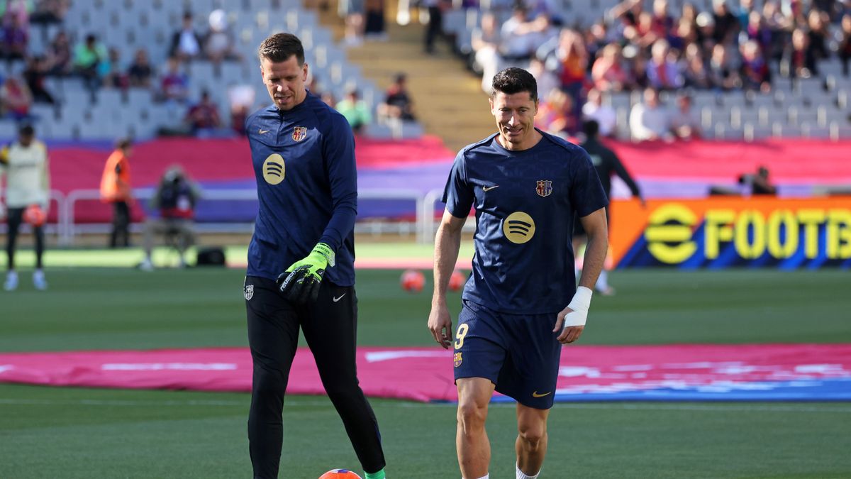 Getty Images / NurPhoto / Robert Lewandowski i Wojciech Szczęsny