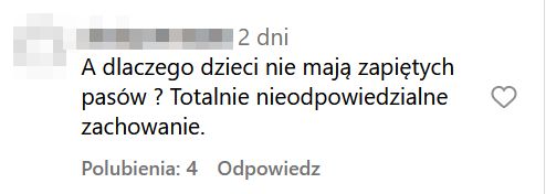 Monika Mrozowska wozi samochodem dzieci bez zapiętych pasów