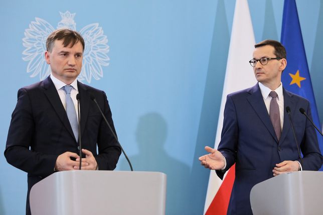 Minister Zbigniew Ziobro i premier Mateusz Morawiecki