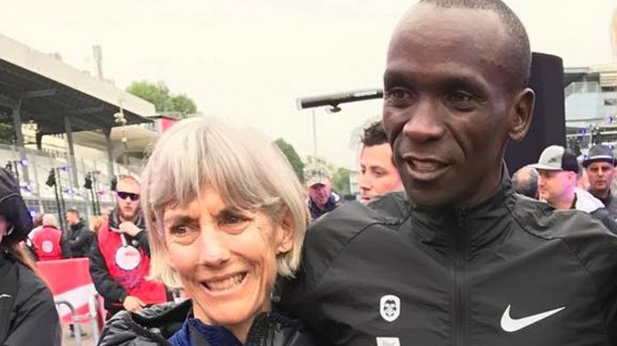 Joan Benoit Samuelson i Eliud Kipchoge po próbie złamania dwóch godzin w maratonie