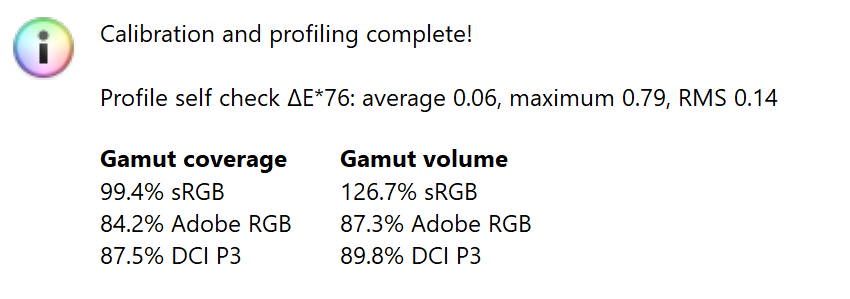 Lenovo Yoga C940 - pokrycie gamutów