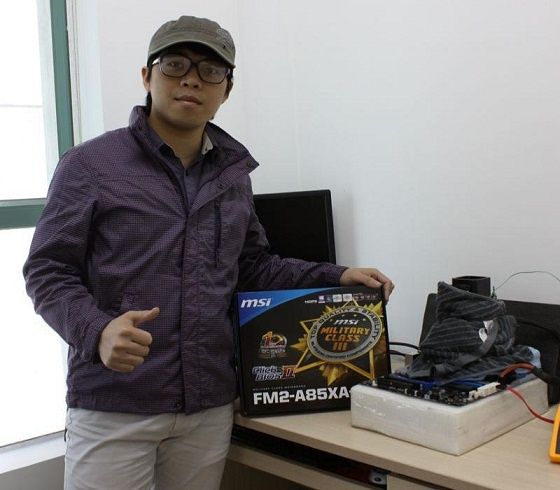 AMD A10-5800K procesor podkręcanie 7930 MHz rekord Hero zdjęcie platformaMSI FM2-A85XA-G65