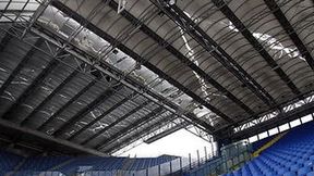 Uszkodzony dach stadionu Wisły Kraków