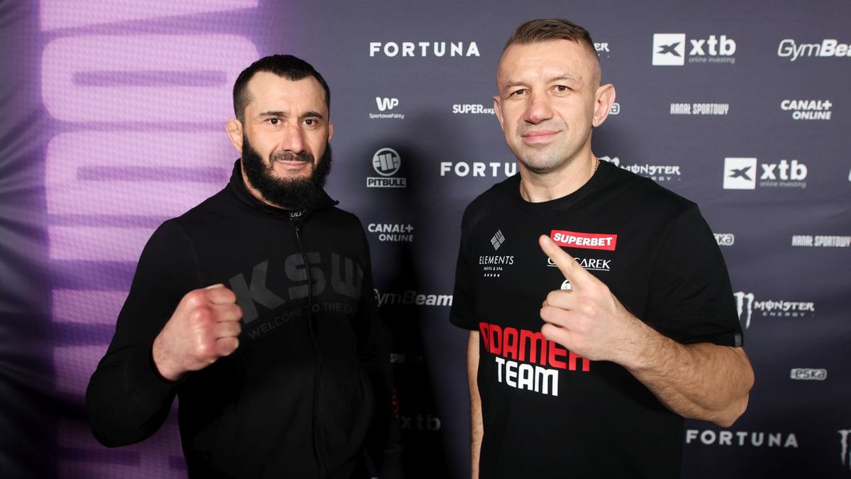 Newspix / MICHAL CHWIEDUK / FOKUSMEDIA.COM.PL / Od lewej: Mamed Chalidow i Tomasz Adamek