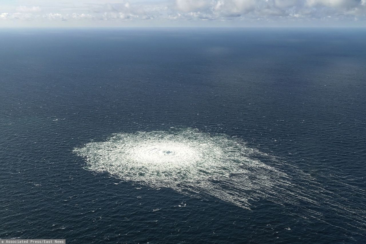 Leak from the Nord Stream gas pipeline in the Baltic Sea (Danish Defence Command via AP)