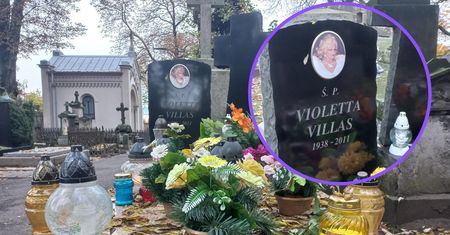 Poszliśmy na grób Violetty Villas. Kolor płyty nie jest przypadkowy