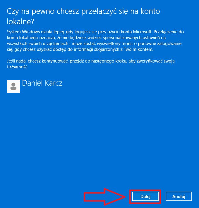 Jak zmienić konto Microsoft na lokalne w Windows 11?