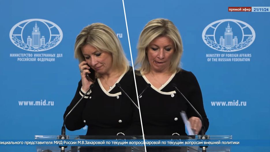 Maria Zacharowa odebrała telefon podczas odprawy 