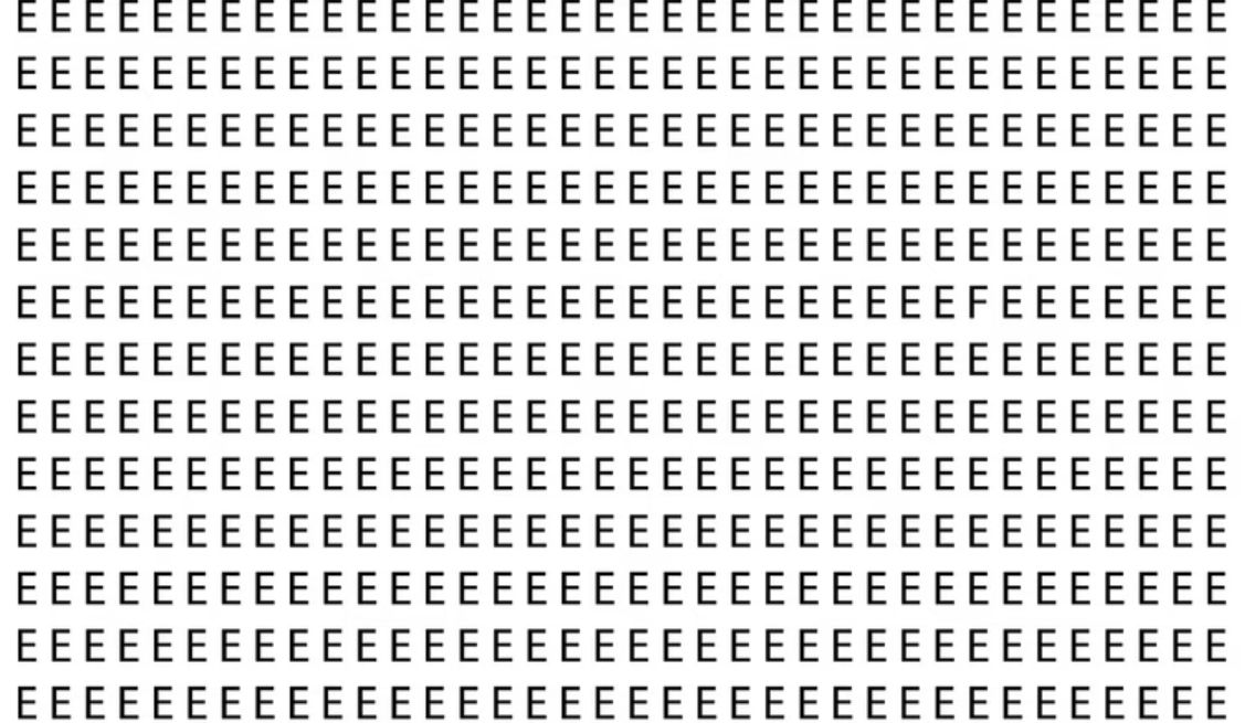 Znajdź literkę F. Masz na to tylko 10 sekund