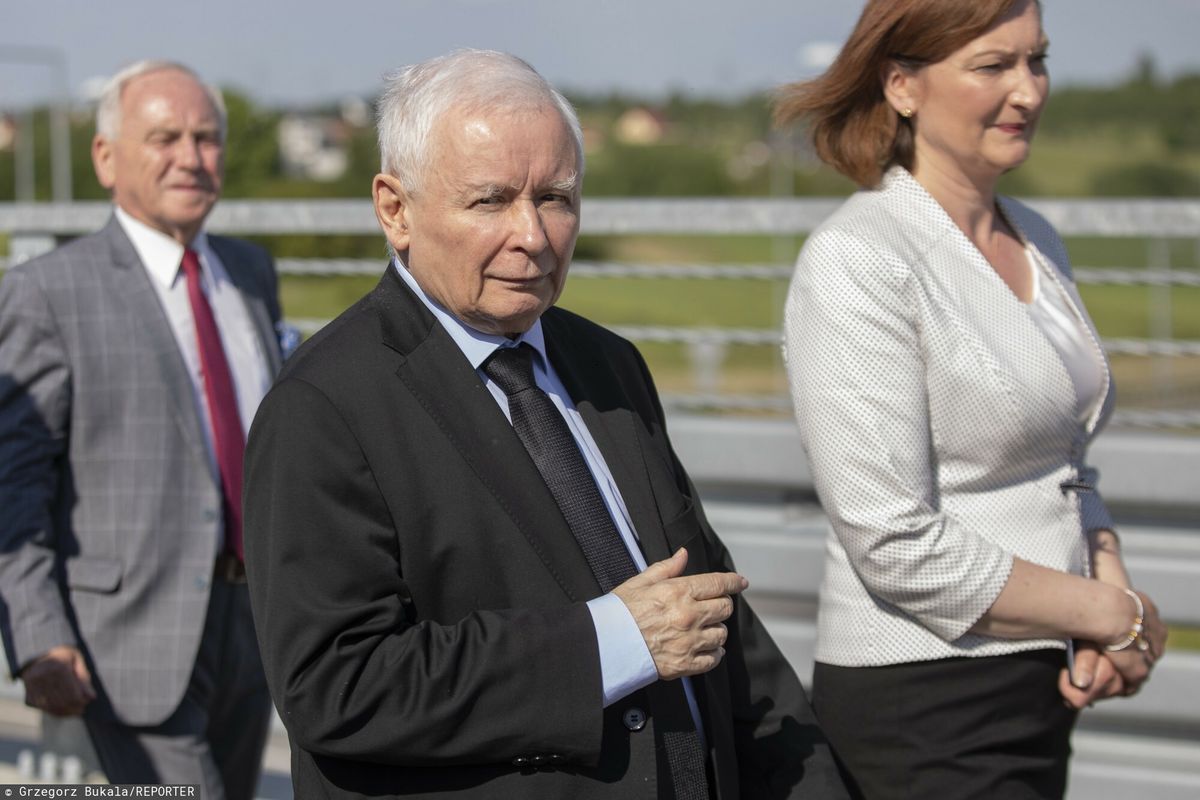 Prezes PiS Jarosław Kaczyński i Ewa Leniart, przegrana w wyborach na prezydent Rzeszowa