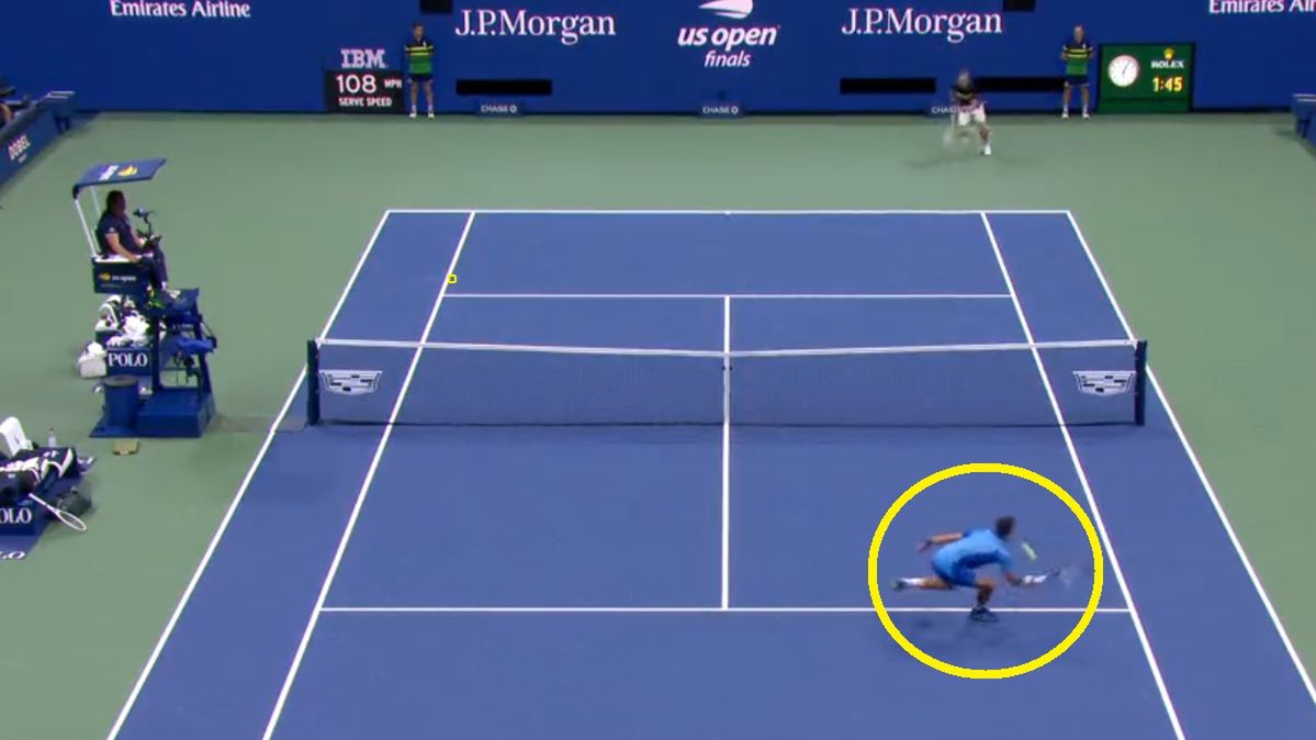 Zdjęcie okładkowe artykułu: Twitter / US Open / Na zdjęciu: zagranie Novaka Djokovicia