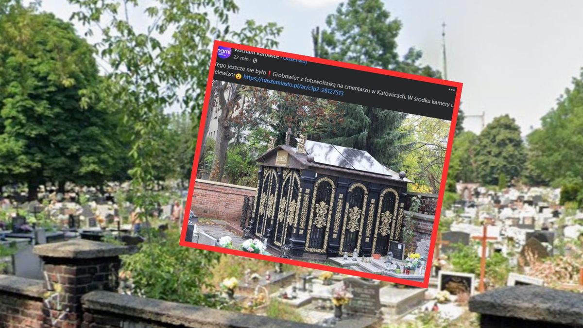 Grób z fotowoltaiką w Katowicach