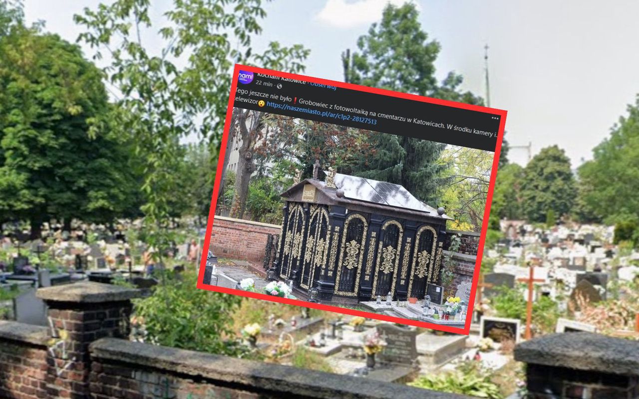 Na grobie panele słoneczne. Niezwykły widok w Katowicach