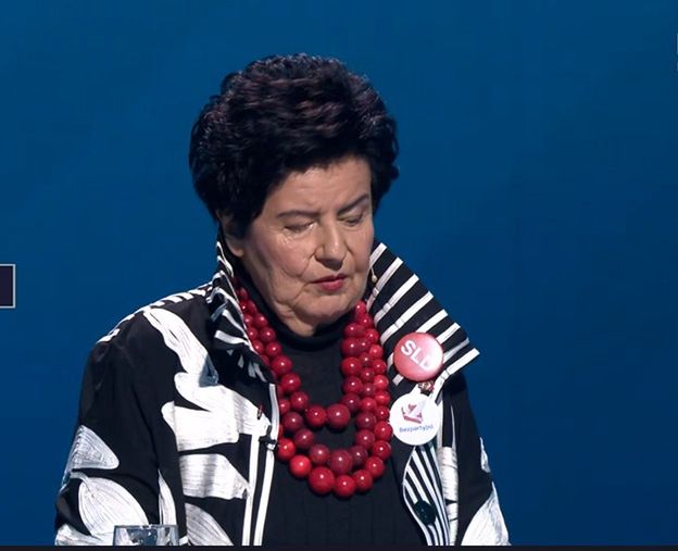 Joanna Senyszyn podczas debaty prezydenckiej 