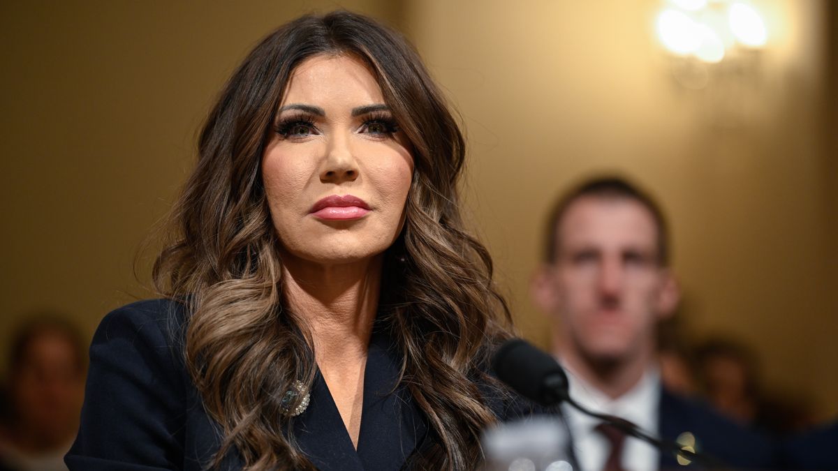 Kristi Noem, secretary of the US Department of Homeland Security (DHS), during a House Homeland Security Committee hearing in Washington, DC, US, on Thursday, Dec. 11, 2025. Intelligence leaders are testifying publicly before the committee on worldwide threats. Photographer: Daniel Heuer/Bloomberg via Getty Images