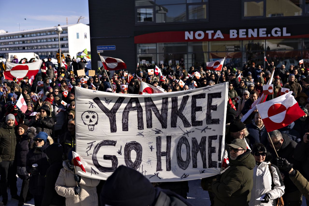 Residents of Greenland protest against Trump's plans