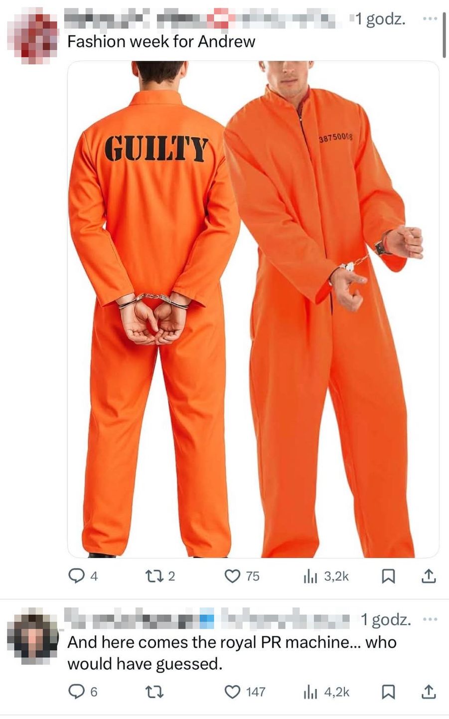 Zamieszanie wokół reakcji royalsów na zatrzymanie Andrzeja