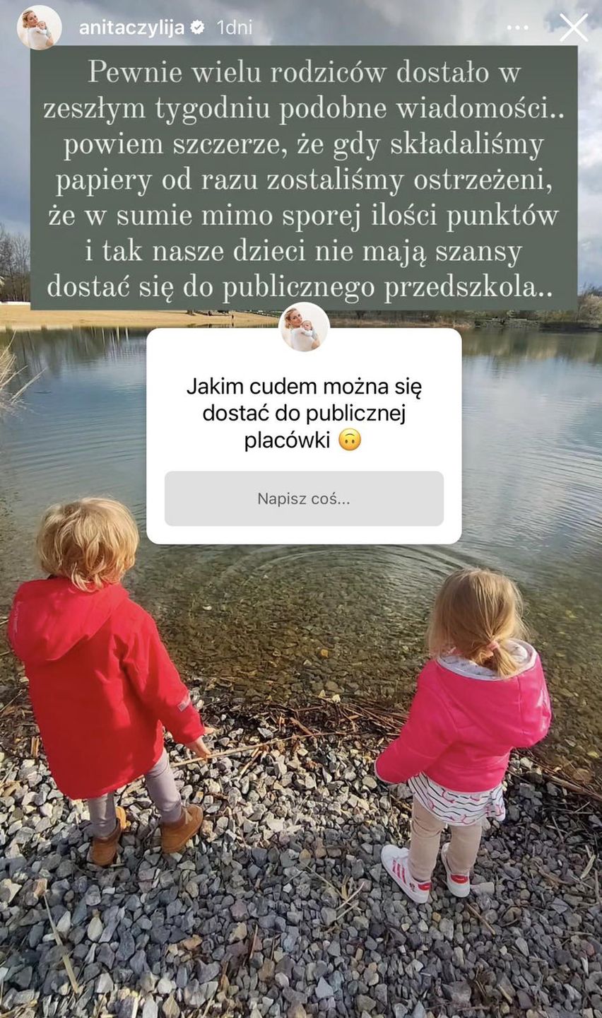 Anita Szydłowska żali się, że jej dzieci nie przyjęto do publicznego przedszkola