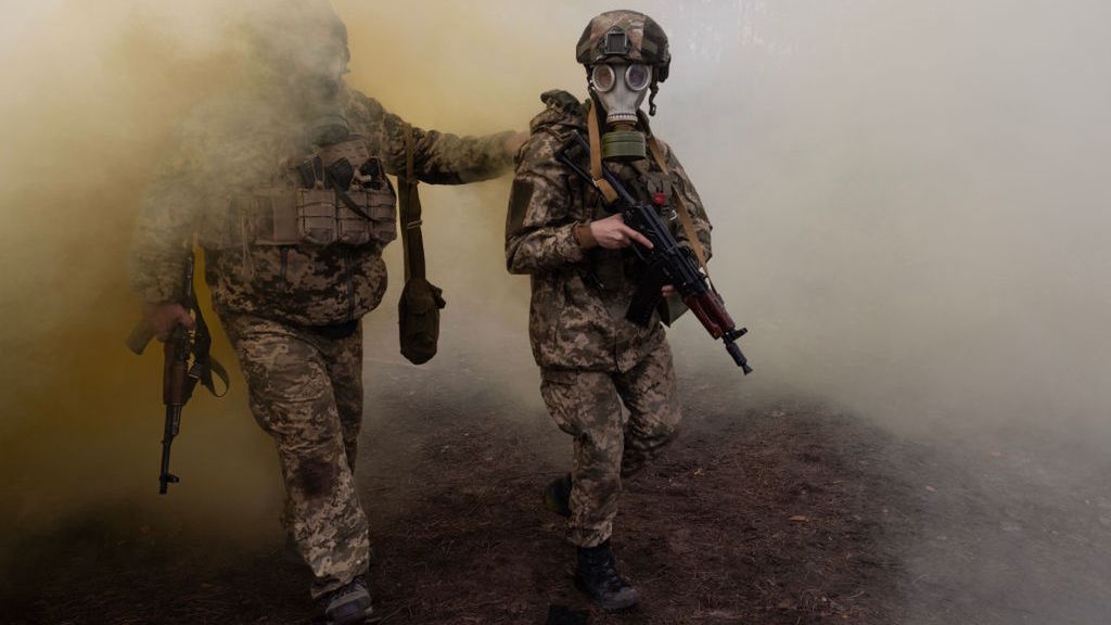 Ukrainian Troops with the 33rd Brigade Train In Dnipropetrovsk region
DNIPROPETROVSK REGION, UKRAINE - MARCH 13: Ukrainian soldiers with the 33rd Separate Mechanized Brigade get training incase of a gas attack during military training on March 13, 2025 in Dnipropetrovsk, Ukraine. Ukraine has agreed to a US-backed proposal for a 30-day ceasefire, with Russia yet to issue an official response. (Photo by Paula Bronstein/Getty Images)
Paula Bronstein