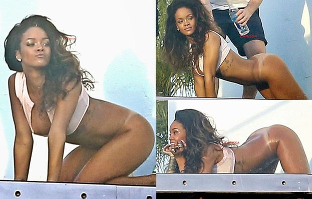 Rihanna wypina się na balkonie! SEKSOWNA?