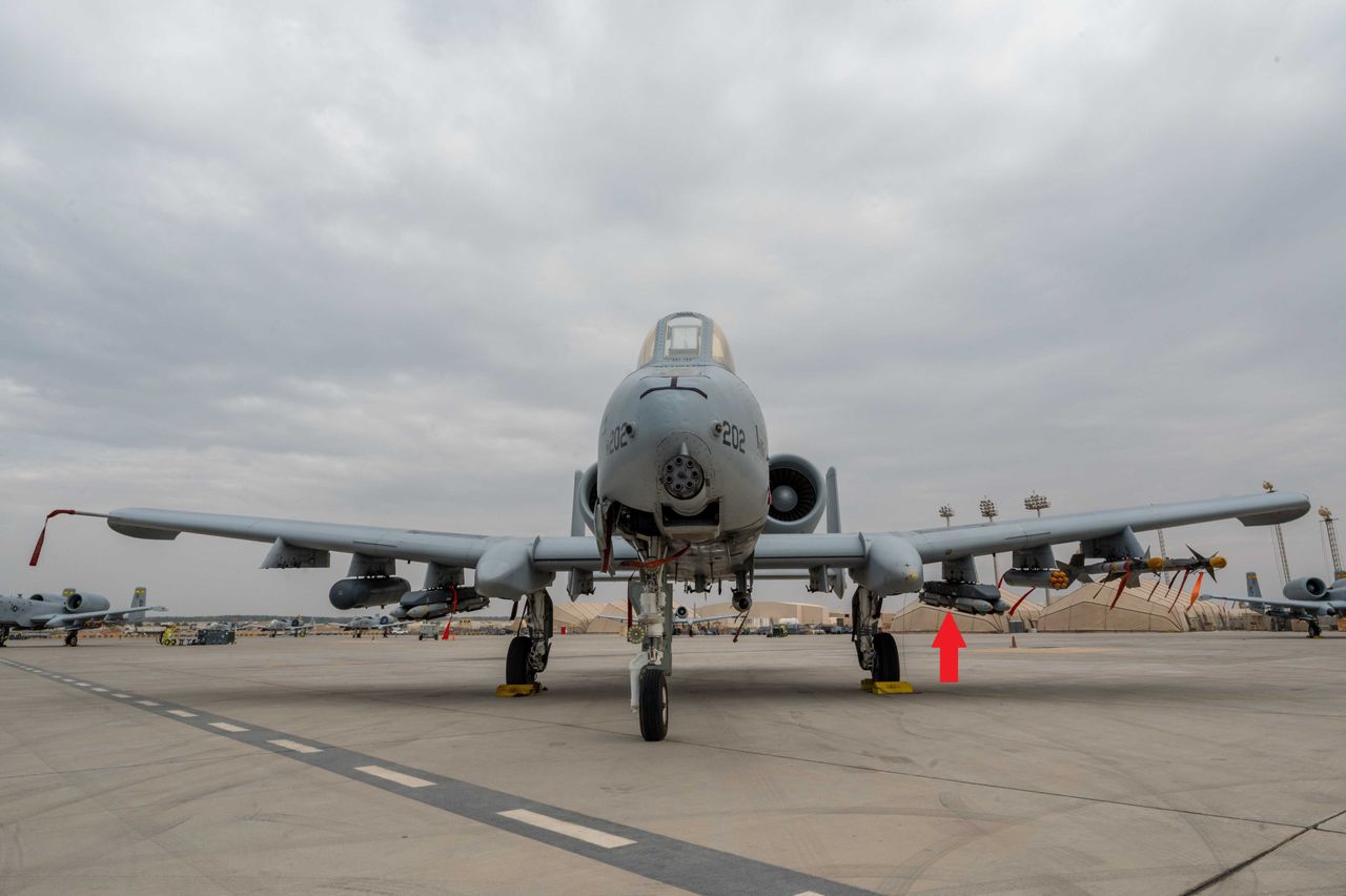 A-10 attack aircraft with SDB bombs somewhere in the Middle East.