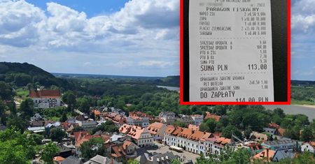 Pokazała paragon z Kazimierza Dolnego. Tyle zapłaciła za obiad dla trzech osób