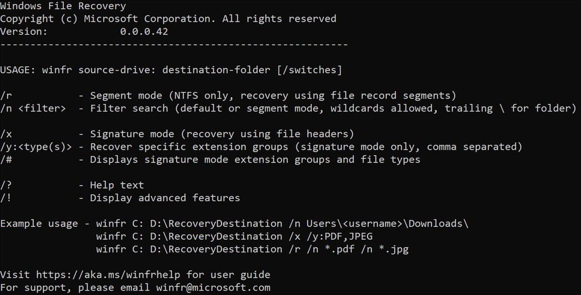 Windows File Recovery, fot. Microsoft