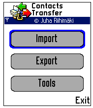 Contacts-Transfer - transfer kontaktów w Symbianie. Kontakty, książka adresowa, kopia zapasowa.