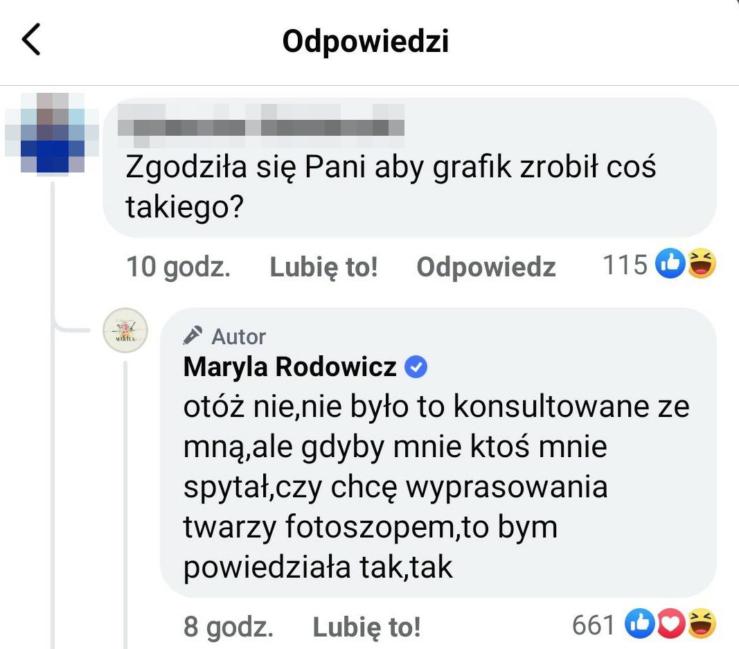 Odpowiedź Rodowicz na zaczepkę internauty 