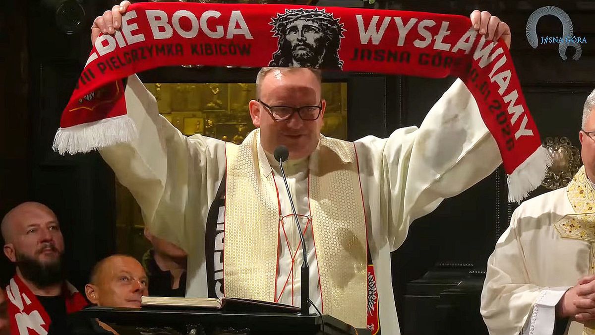 Prezydencki kapelan podczas mszy na Jasnej Górze