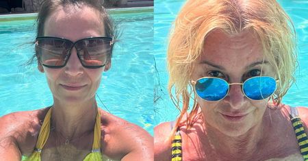 Olga Bończyk i Majka Jeżowska wskoczyły w bikini i urządziły sobie sesję zdjęciową w basenie. Takie to pożyją?