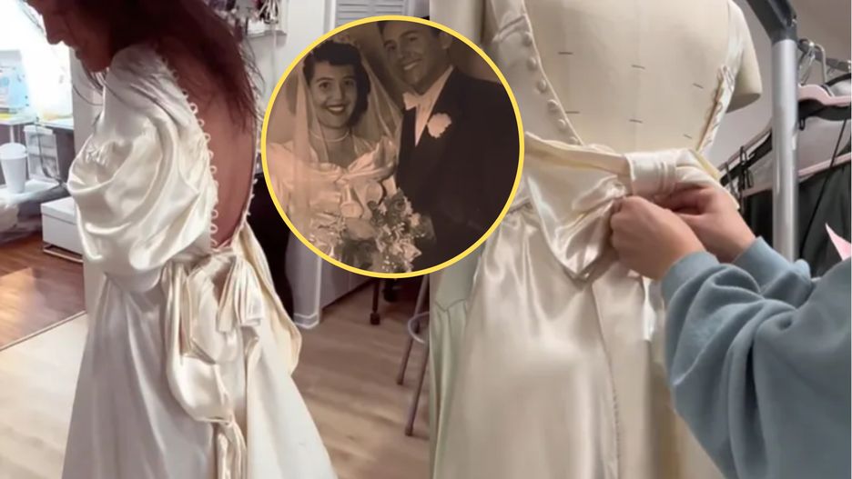 Pokazała, jak przerobiła suknię ślubną z 1949 roku. Internauci są zawiedzeni