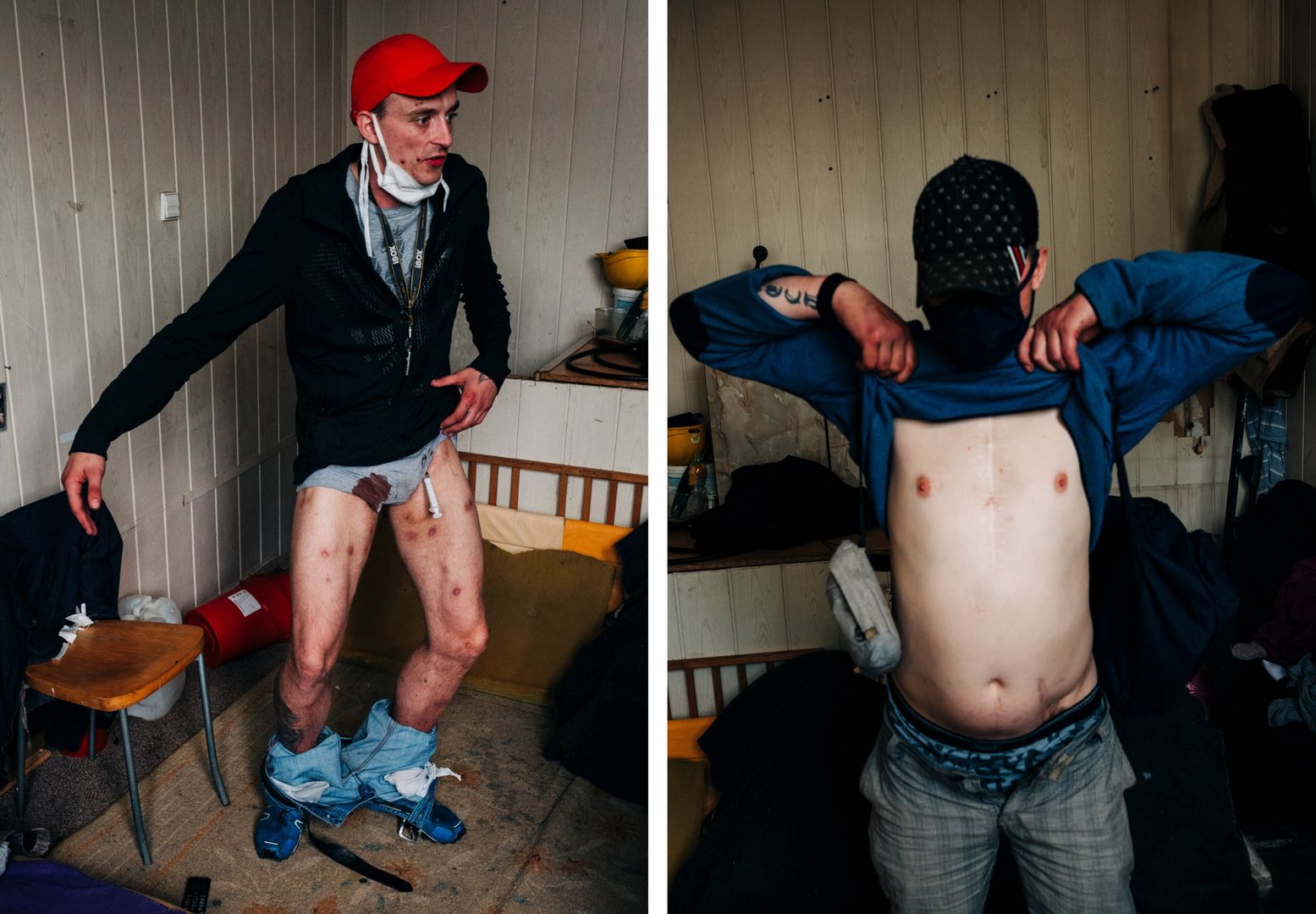 Uzależnieni mężczyźni zaufali fotografowi, niektórzy jednak woleli nie pokazywać twarzy