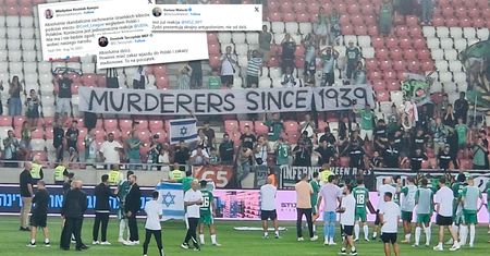 Kontrowersyjny transparent na meczu Rakowa z Maccabi. Lawina komentarzy