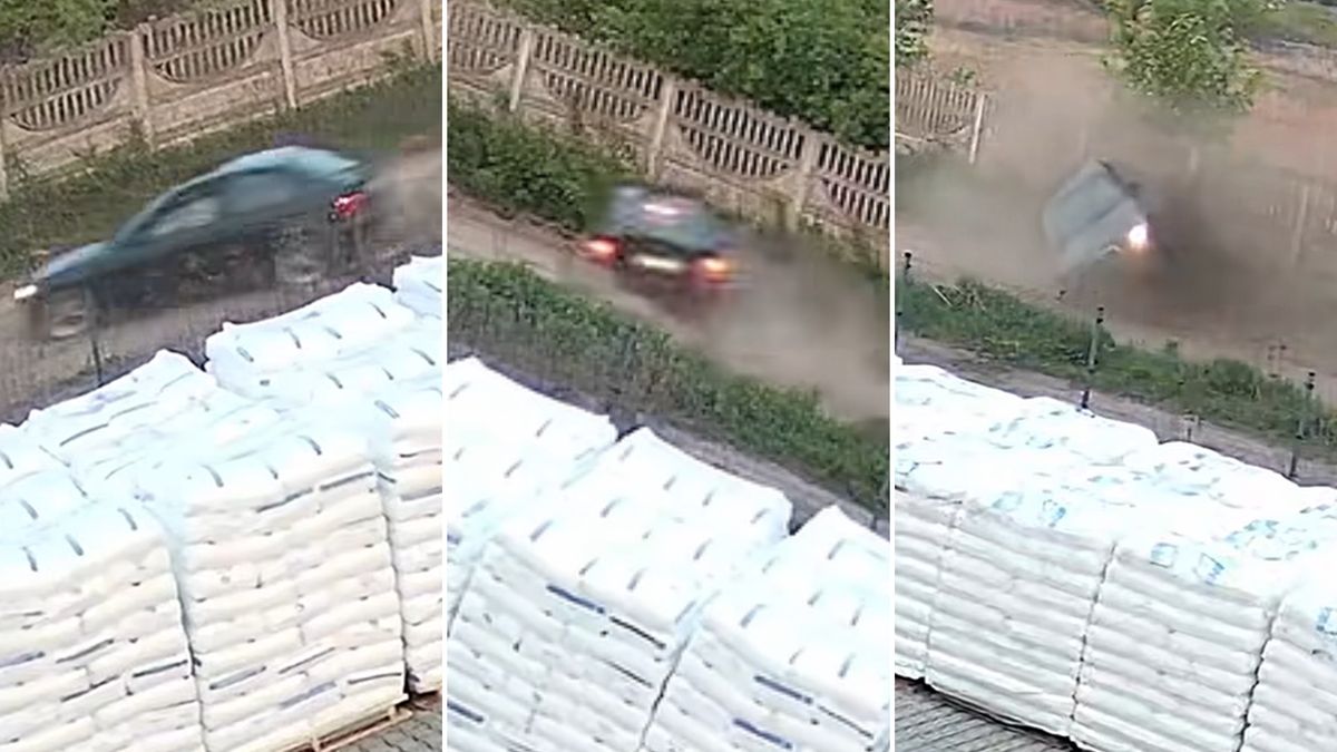 BMW wpadło w poślizg. Fatalny finał.
