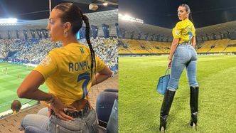 Obwieszona diamentami Georgina Rodriquez wspiera Cristiano Ronaldo z torebką za PONAD PÓŁ MILIONA ZŁOTYCH (ZDJĘCIA)