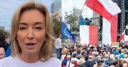 Dołączyła do marszu Tuska. Pokazała, ile osób przyszło