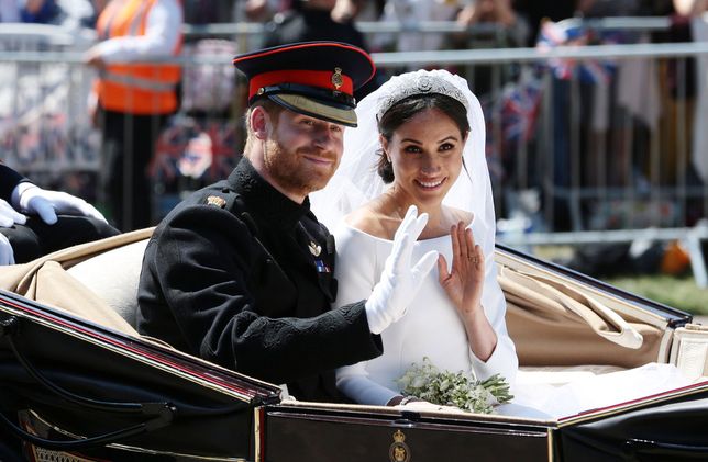 Książę Harry i księżna Meghan w dniu ślubu 19 maja 2018 roku