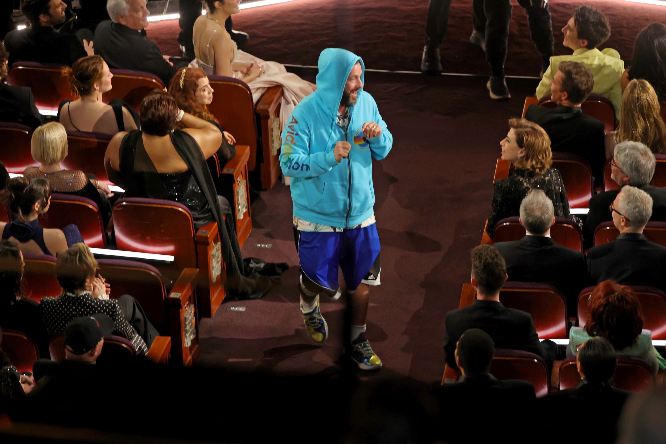 HOLLYWOOD, CALIFORNIA - MARCH 02: Adam Sandler speaks during the 97th Annual Oscars at Dolby Theatre on March 02, 2025 in Hollywood, California.  (Photo by Kevin Winter/Getty Images)