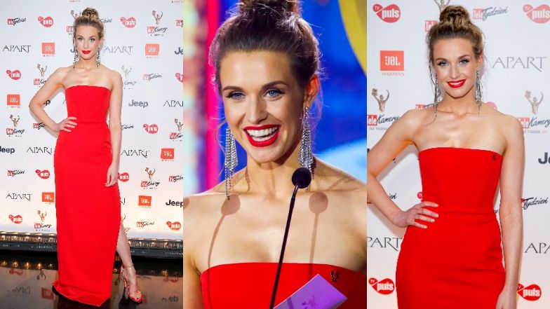 Telekamery 2021. Julia Kamińska na ściance 