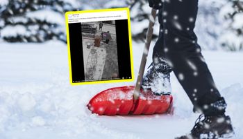 Awantura przy płocie. Poszło o śnieg. Nagranie z monitoringu