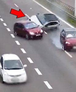 Koszmarny moment wypadku na S12. Kamery nagrały dachowanie