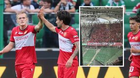 Dwa słowa. Kibice Widzewa wywiesili transparent na stadionie Legii