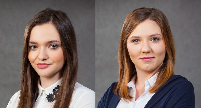 Joanna Szwed i Karolina Olszowska w agencji MJCC