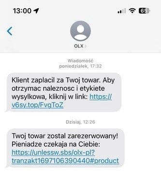 Fałszywe SMS-y "od OLX"