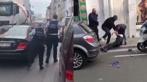 Dantejskie sceny. Policjant znokautowany