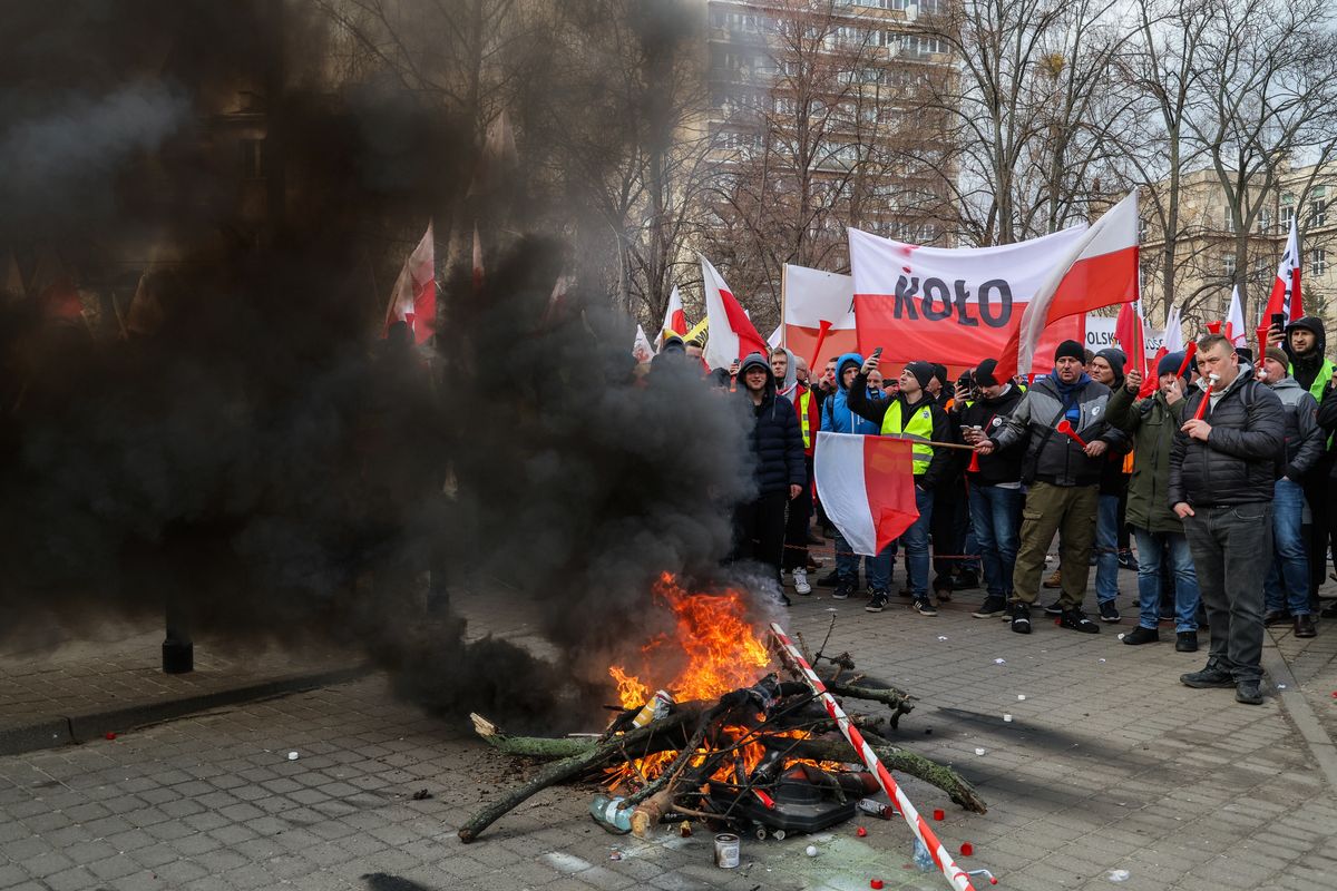 Demonstracja rolników w Warszawie, dwie osoby wtargnęły na teren Sejmu