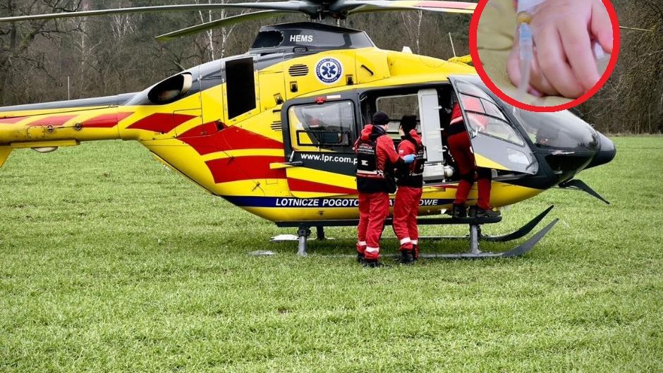 Trzylatek wpadł do stawu. Konieczne było wezwanie śmigłowca ratunkowego