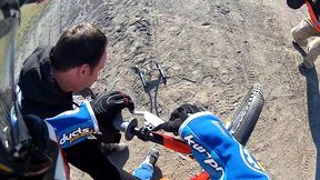 Trening Sebastiana Ułamka w Grudziądzu z perspektywy kasku (2014)